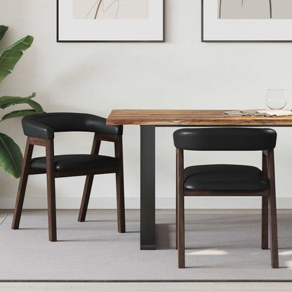 Sillas De Comedor 2 Uds. Madera De Caucho Sólido Natural