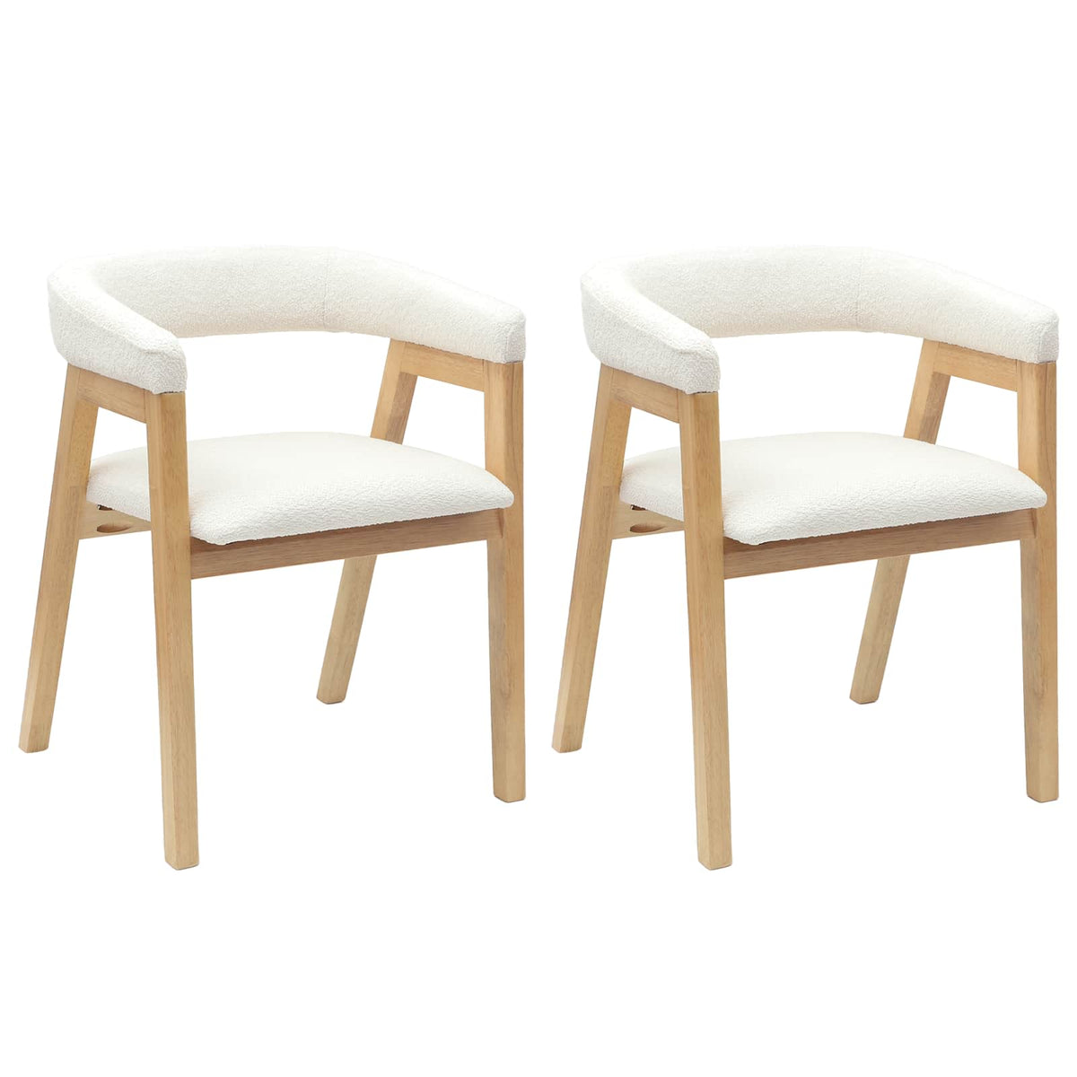 Sillas De Comedor 2 Uds. Madera De Caucho Sólido Natural