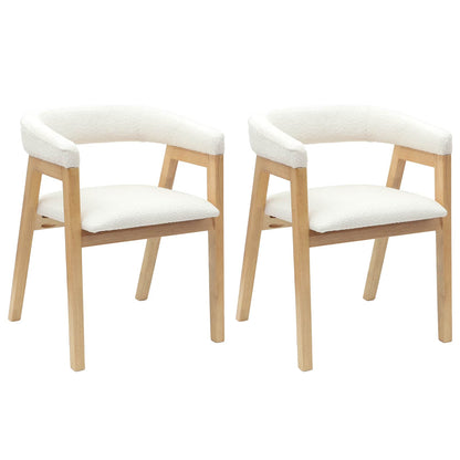 Sillas De Comedor 2 Uds. Madera De Caucho Sólido Natural