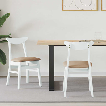 Sillas De Comedor 2 Uds. Madera De Caucho Sólido Natural