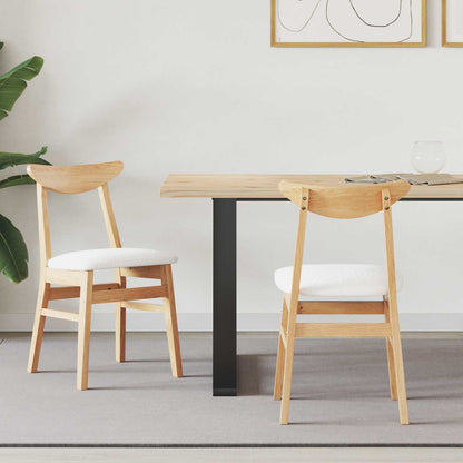 Sillas De Comedor 2 Uds. Madera De Caucho Sólido Natural