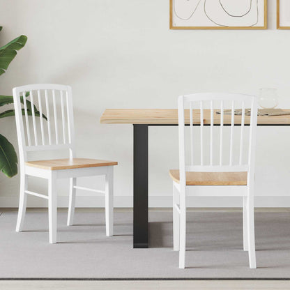 Sillas De Comedor 2 Uds. Madera De Caucho Sólido Natural