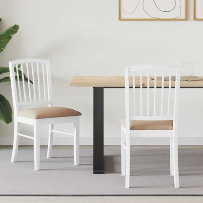 Sillas De Comedor 2 Uds. Madera De Caucho Sólido Natural