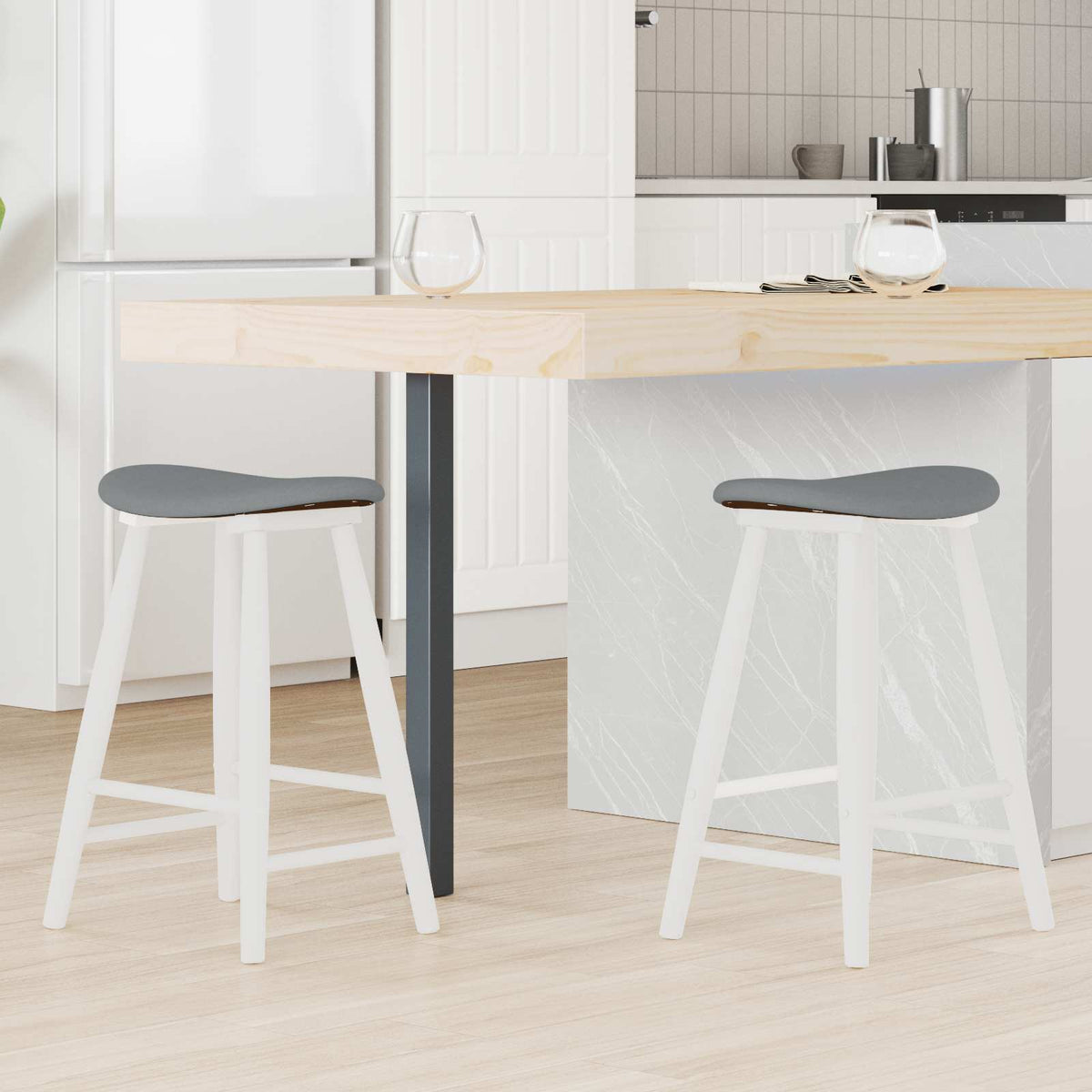 Sillas De Comedor 2 Uds. Madera De Caucho Sólido Natural