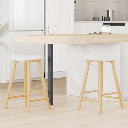 Sillas De Comedor 2 Uds. Madera De Caucho Sólido Natural