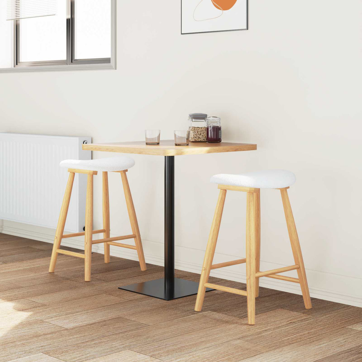 Sillas De Comedor 2 Uds. Madera De Caucho Sólido Natural