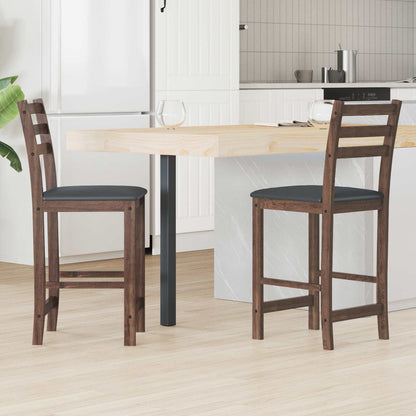 Sillas De Comedor 2 Uds. Madera De Caucho Sólido Natural