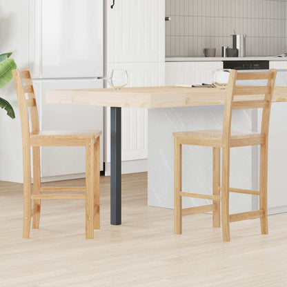 Sillas De Comedor 2 Uds. Madera De Caucho Sólido Natural