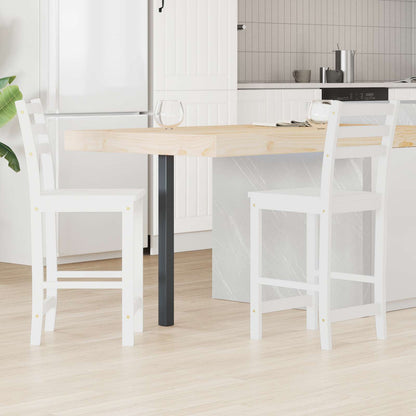 Sillas De Comedor 2 Uds. Madera De Caucho Sólido Natural