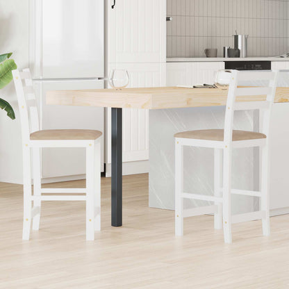 Sillas De Comedor 2 Uds. Madera De Caucho Sólido Natural