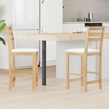 Sillas De Comedor 2 Uds. Madera De Caucho Sólido Natural