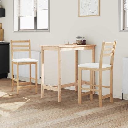 Sillas De Comedor 2 Uds. Madera De Caucho Sólido Natural