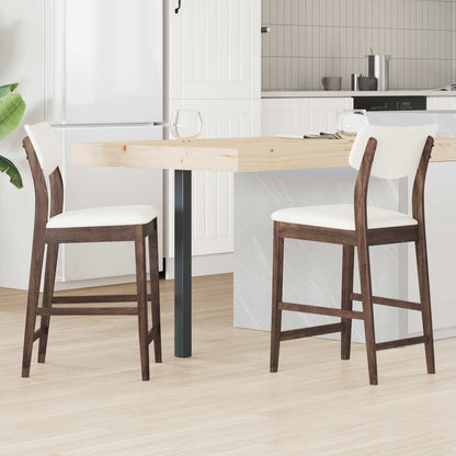 Sillas De Comedor 2 Uds. Madera De Caucho Sólido Natural