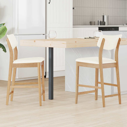 Sillas De Comedor 2 Uds. Madera De Caucho Sólido Natural