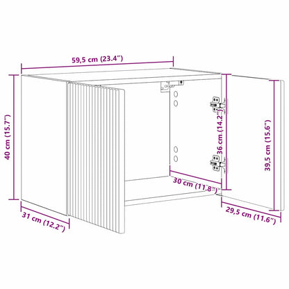 Mueble De Tv Montado En La Pared 59,5 X 31 X 40 Cm