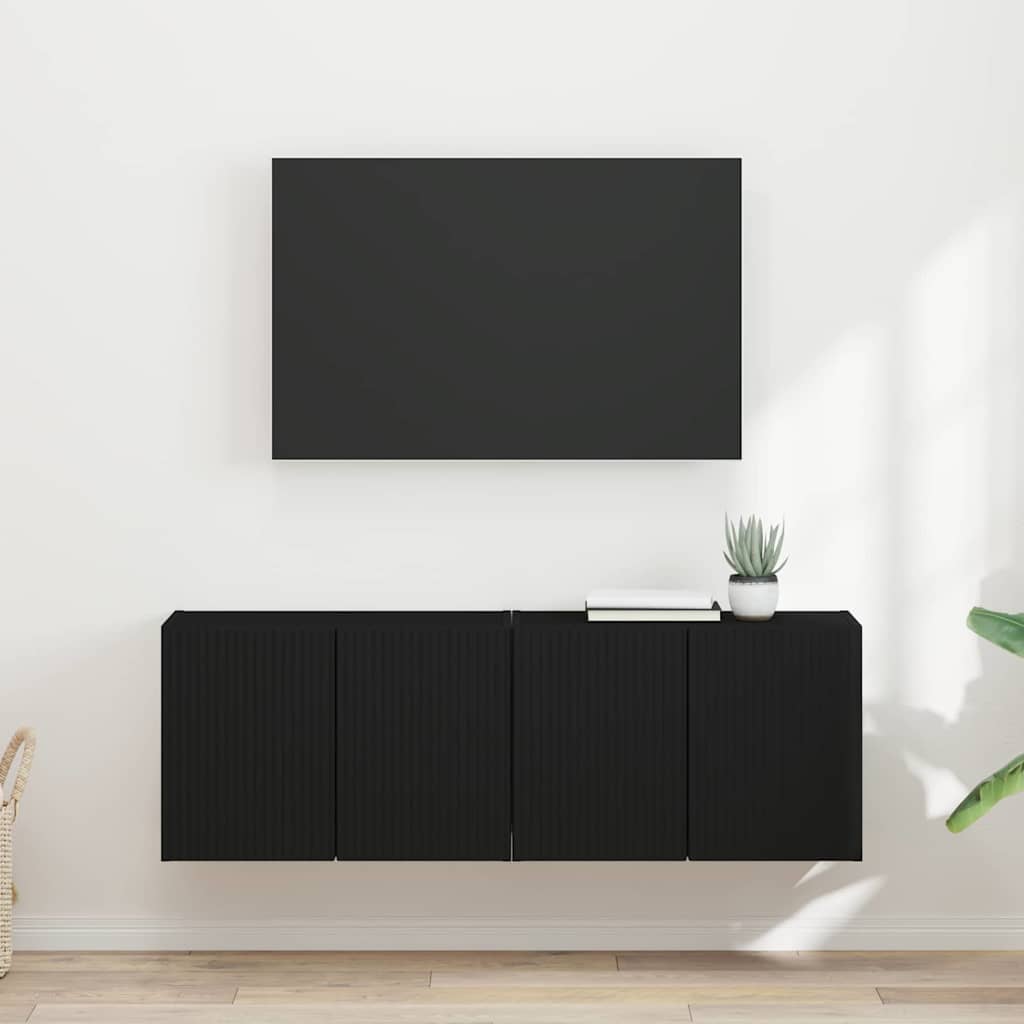 Mueble De Tv Montado En La Pared Roble Artesanal