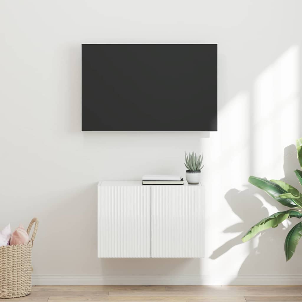 Mueble De Tv Montado En La Pared Roble Artesanal