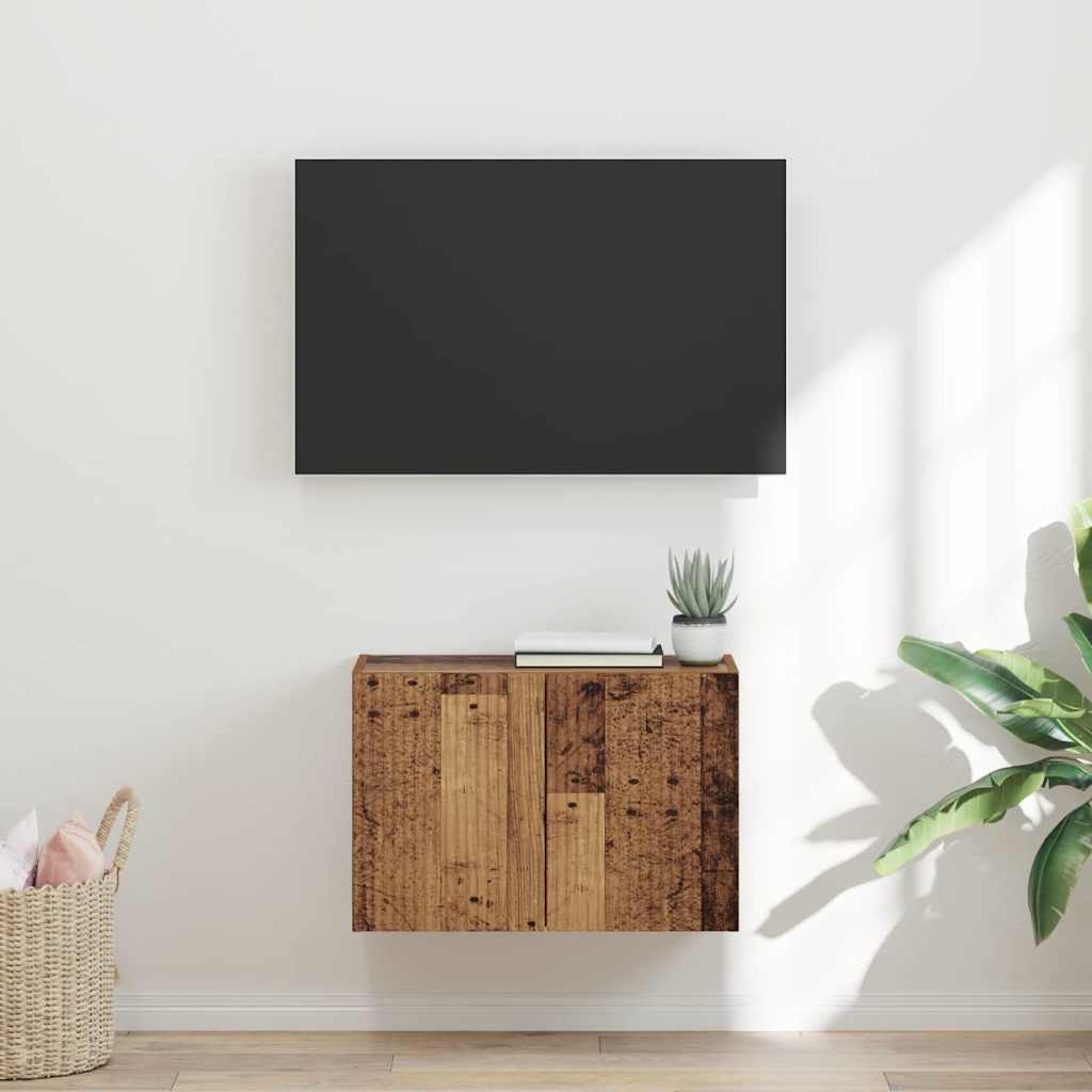 Mueble De Tv Montado En La Pared Roble Artesanal