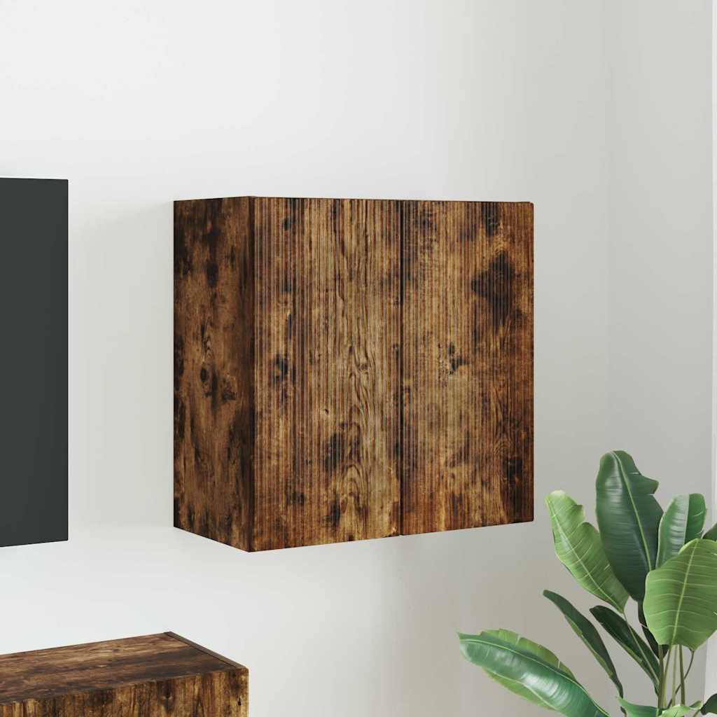 Mueble De Tv Montado En La Pared Roble Artesanal