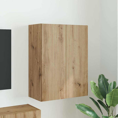 Mueble De Tv Montado En La Pared Roble Artesanal