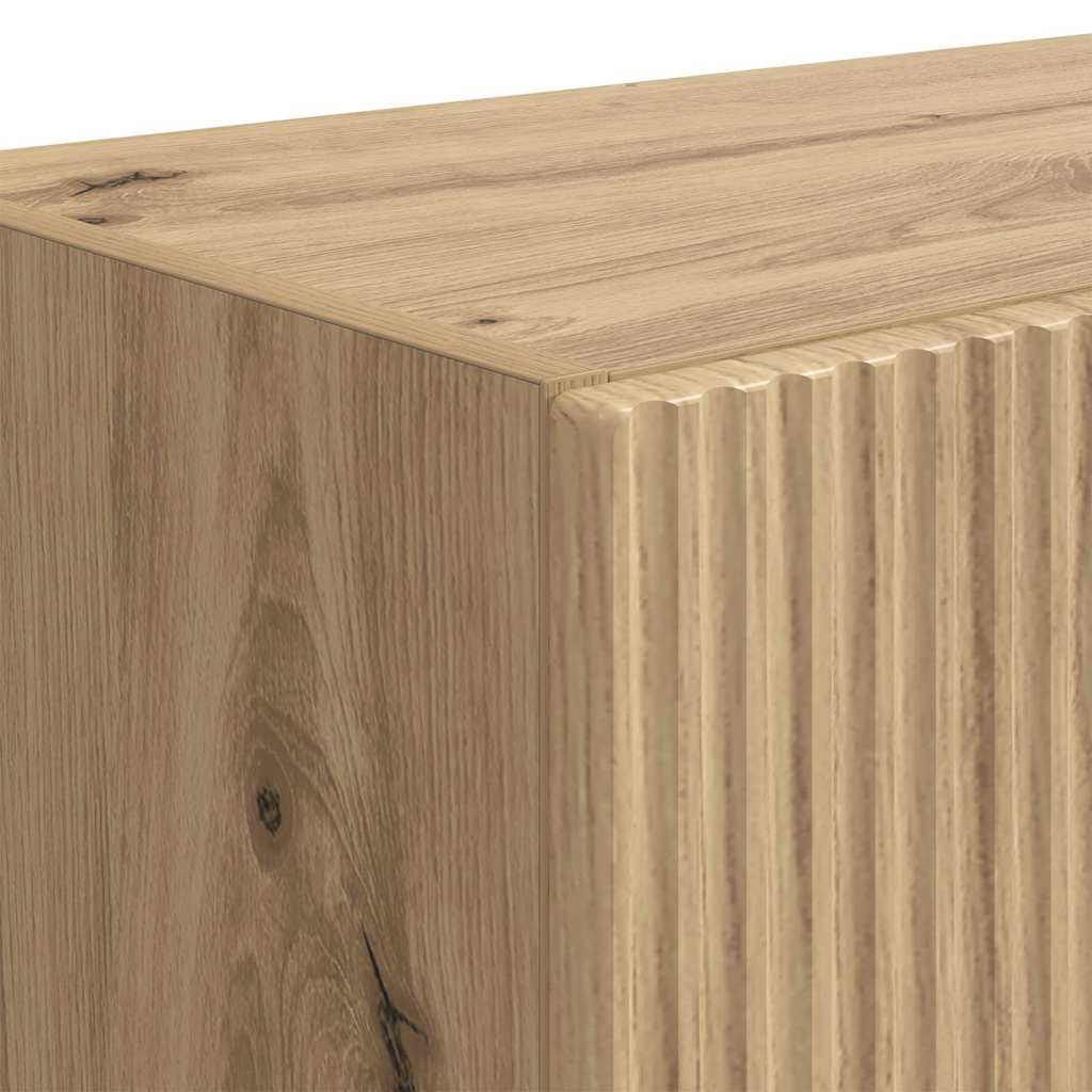 Mueble De Tv Montado En La Pared Roble Artesanal