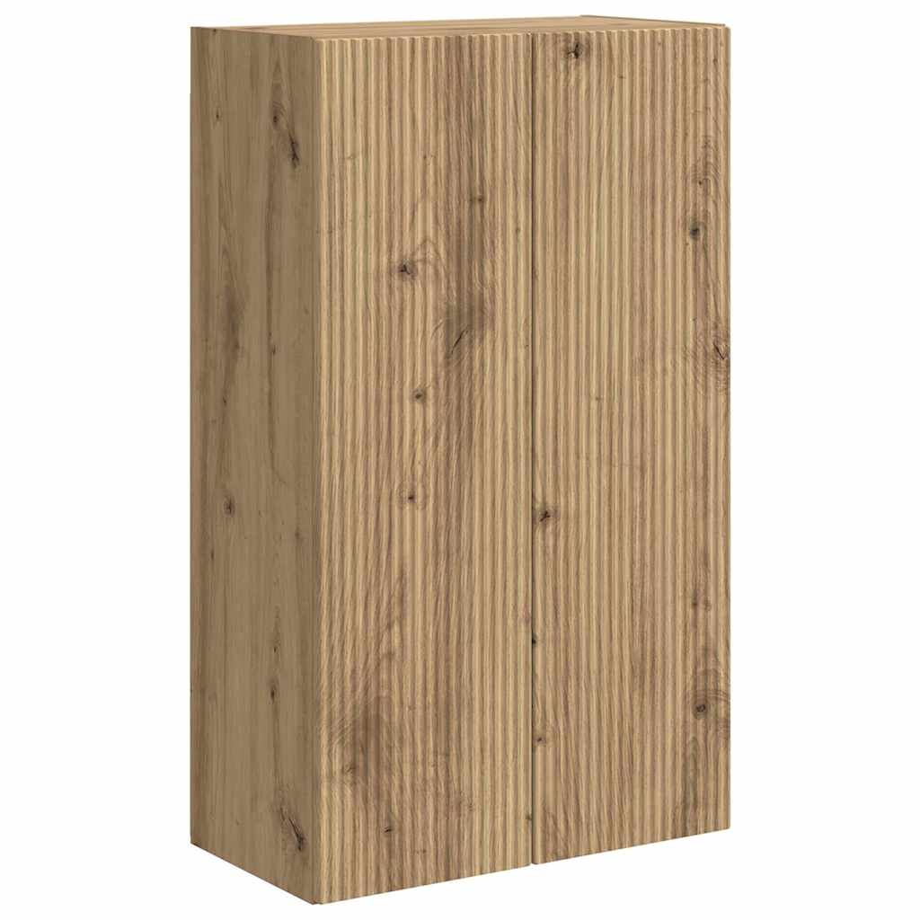 Mueble De Tv Montado En La Pared Roble Artesanal