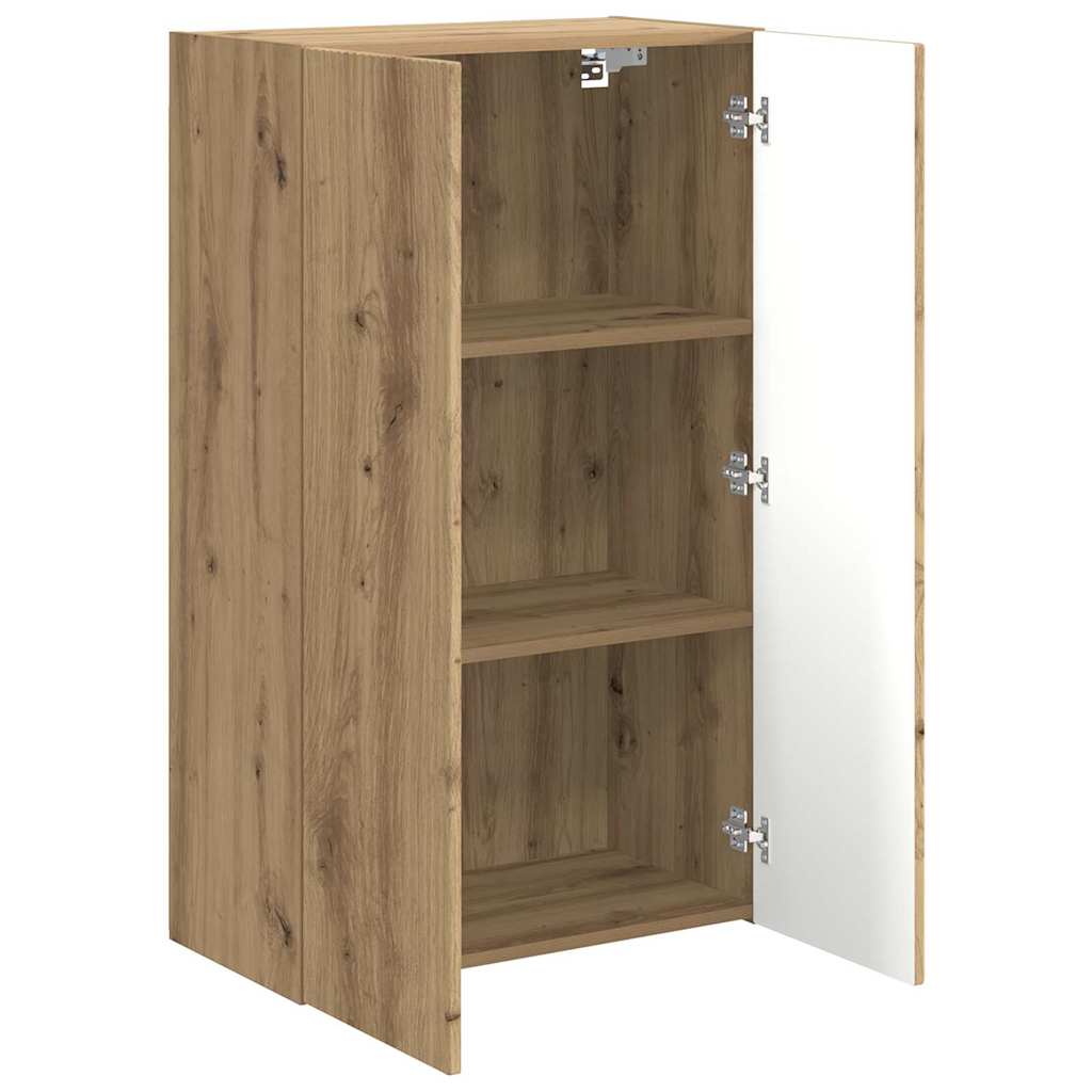 Mueble De Tv Montado En La Pared Roble Artesanal