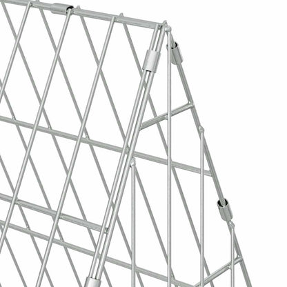 Jaula Para Conejos Plateado 215 X 55 X 55 Cm Acero Galvanizado