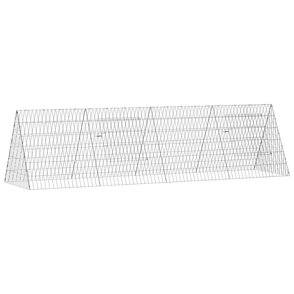 Jaula Para Conejos Plateado 215 X 55 X 55 Cm Acero Galvanizado