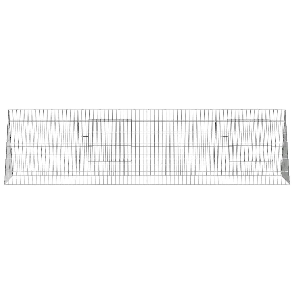 Jaula Para Conejos Plateado 215 X 55 X 55 Cm Acero Galvanizado