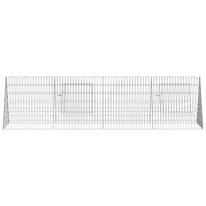 Jaula Para Conejos Plateado 215 X 55 X 55 Cm Acero Galvanizado