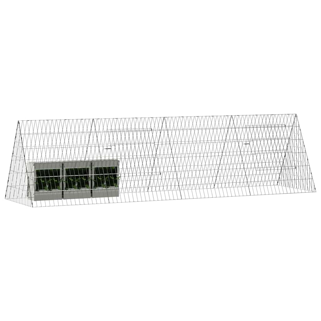 Jaula Para Conejos Plateado 215 X 55 X 55 Cm Acero Galvanizado