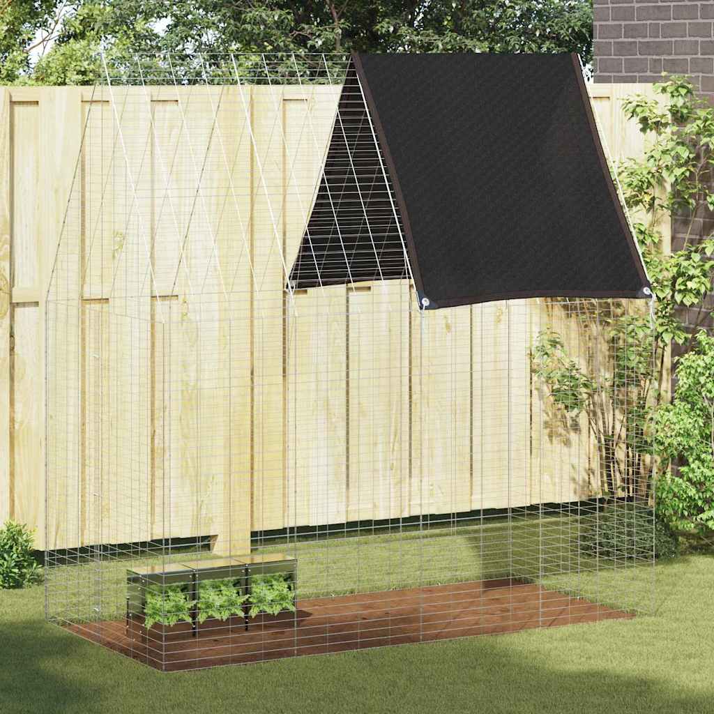 Jaula Para Pollos 2 Pcs Plateado 600 X 100 X 210 Cm