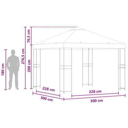 Cenador 3 X 3 M Poliéster Y Acero 190 Gsm