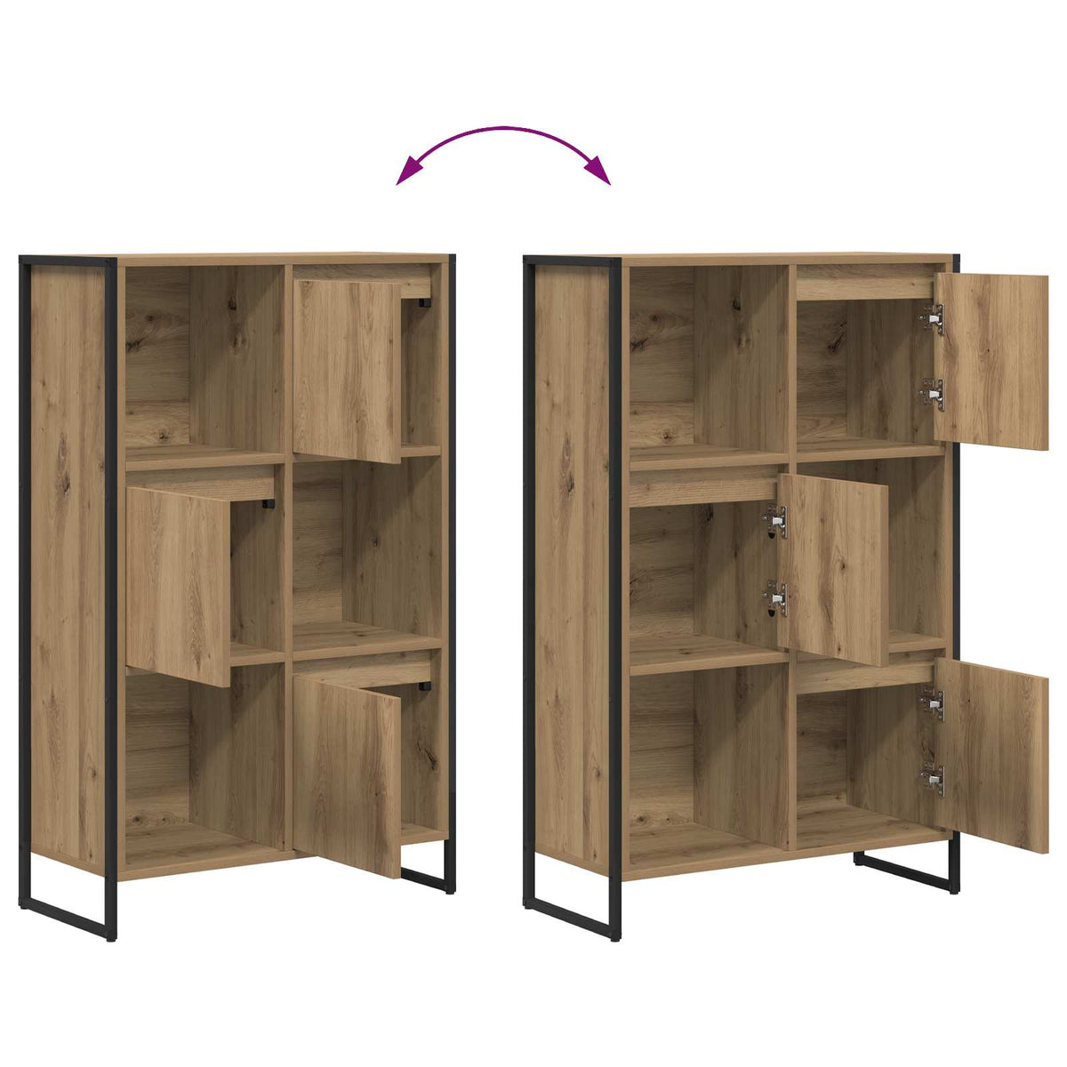 Estantería Para Libros Roble Artesanal 68 X 30 X 108.5 Cm