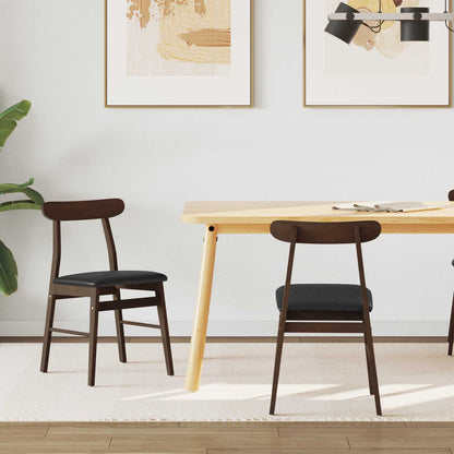 Silla De Comedor 2 Uds. Madera De Caucho Sólido Claro