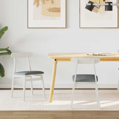 Silla De Comedor 2 Uds. Madera De Caucho Sólido Claro