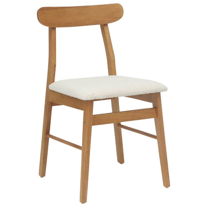 Silla De Comedor 2 Uds. Madera De Caucho Sólido Claro