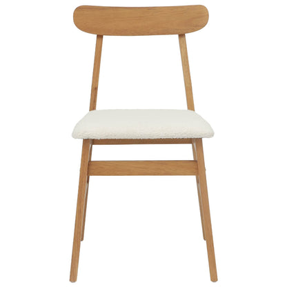 Silla De Comedor 2 Uds. Madera De Caucho Sólido Claro