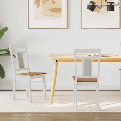 Silla De Comedor 2 Uds. Madera De Caucho Sólido