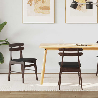 Silla De Comedor 2 Uds. Madera De Caucho Sólido Claro
