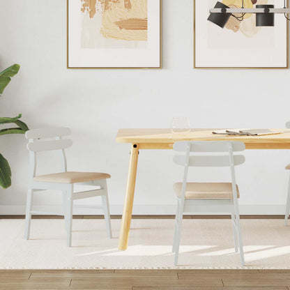 Silla De Comedor 2 Uds. Madera De Caucho Sólido Claro