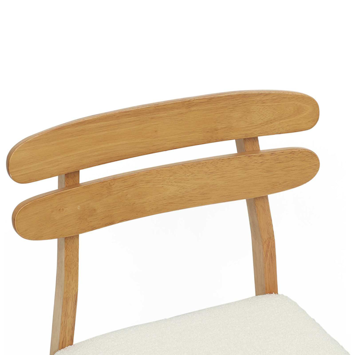 Silla De Comedor 2 Uds. Madera De Caucho Sólido Claro