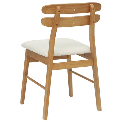 Silla De Comedor 2 Uds. Madera De Caucho Sólido Claro