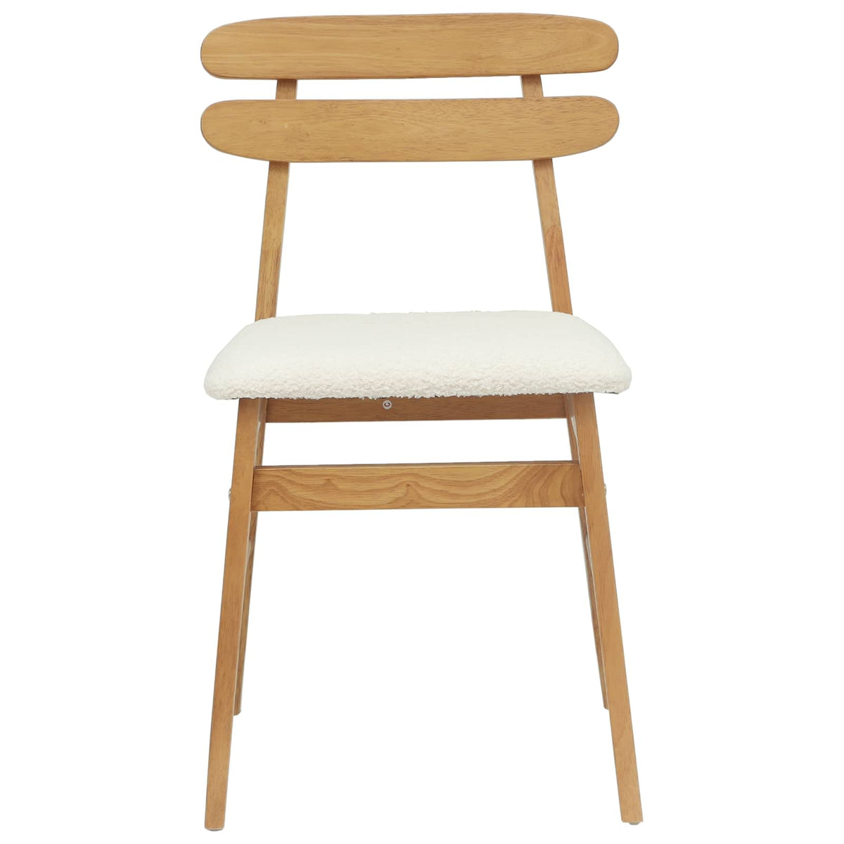 Silla De Comedor 2 Uds. Madera De Caucho Sólido Claro