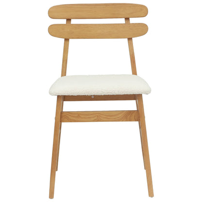 Silla De Comedor 2 Uds. Madera De Caucho Sólido Claro