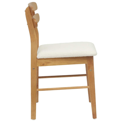 Silla De Comedor 2 Uds. Madera De Caucho Sólido Claro