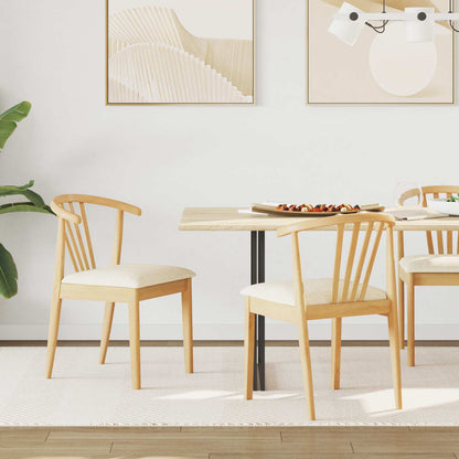 Silla De Comedor 2 Uds. Madera De Caucho Sólida