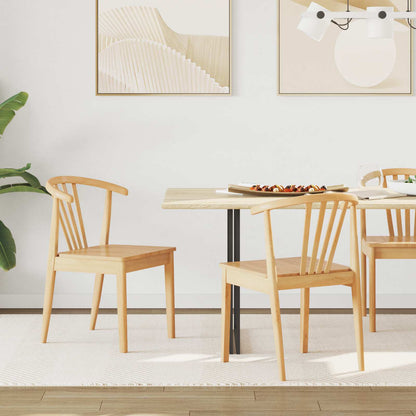 Silla De Comedor 2 Uds. Madera De Caucho Sólida