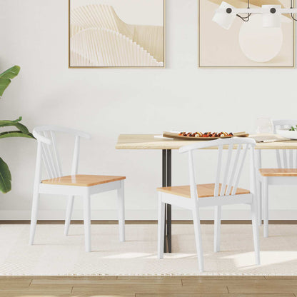 Silla De Comedor 2 Uds. Madera De Caucho Sólida